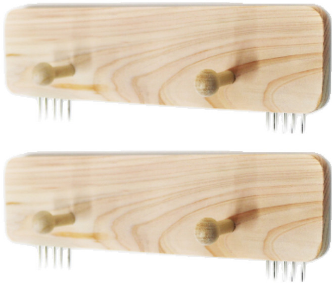 레몬아트 꼭꼬핀 우드 행거 2구 걸이, 혼합색상, 2개