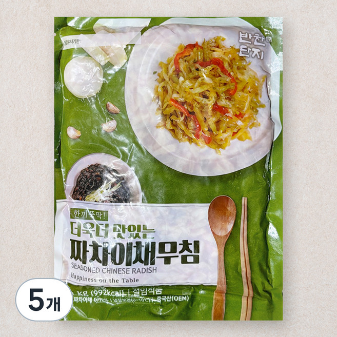 반찬단지 짜사이채 무침, 1kg, 5개