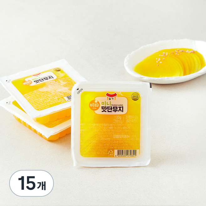 일가집 미니 맛단무지, 130g, 15개