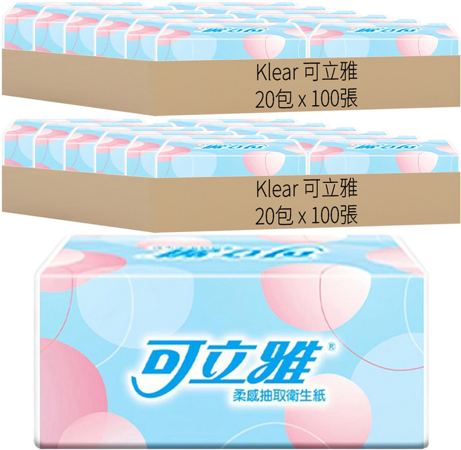 Klear 可立雅 柔感抽取衛生紙, 1入, 40包