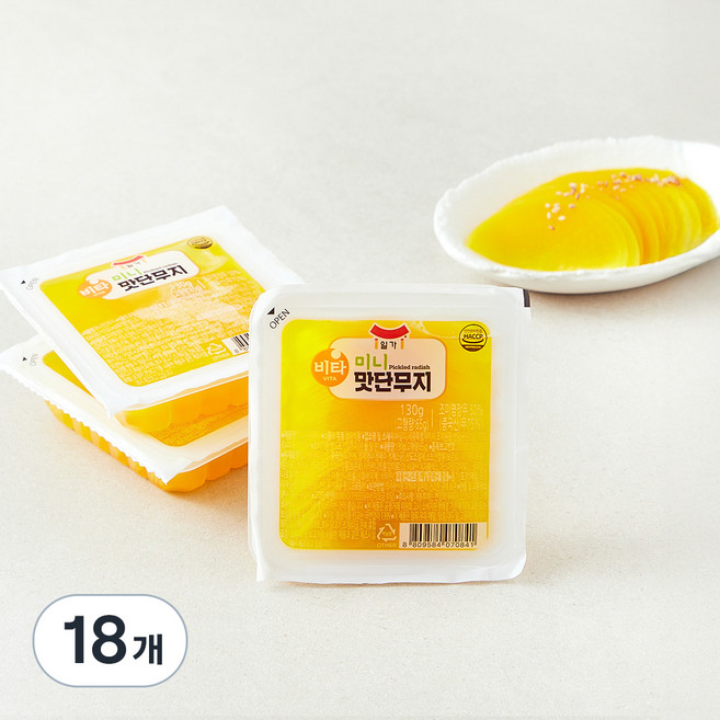 일가집 미니 맛단무지, 130g, 18개