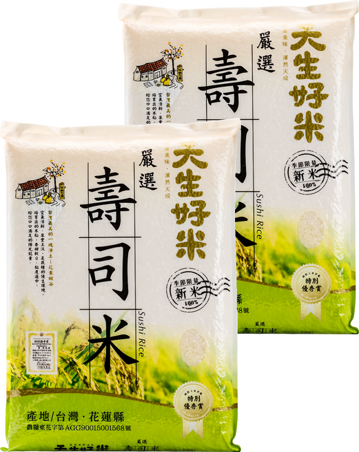 天生好米 嚴選壽司米, 4kg, 2包, CNS二等