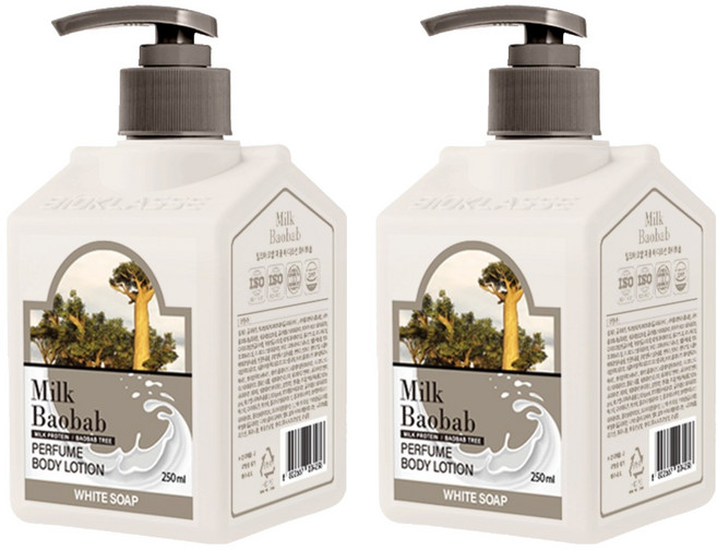 밀크바오밥 퍼퓸 바디로션 화이트솝, 250ml, 2개