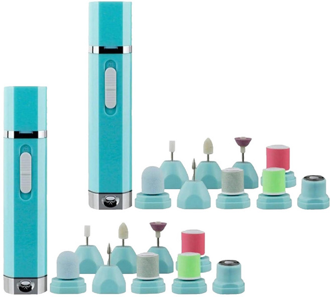 9合1電動磨甲器/電動指甲器/多功能磨腳器電動女款, 2個, 混合色