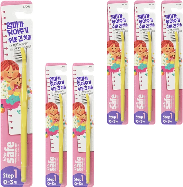 키즈세이프 1단계 영유아칫솔, 랜덤 발송, 1개입, 6개 - 쿠팡
