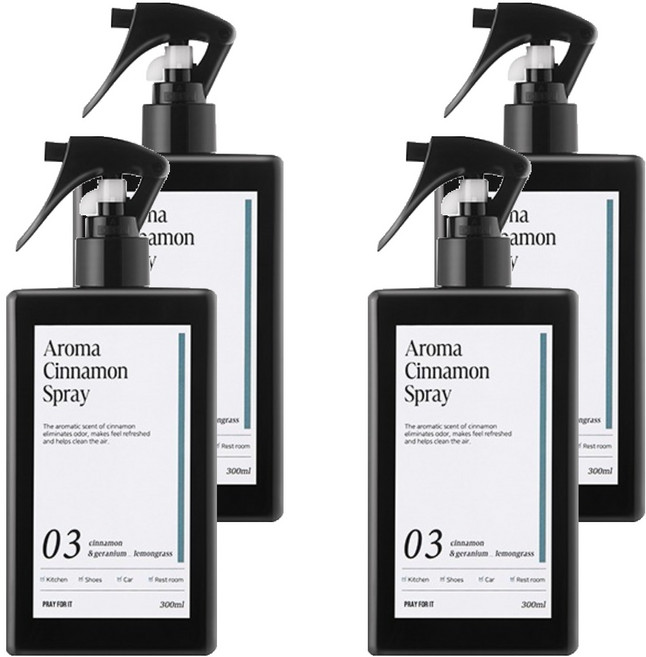 프레이포잇 아로마 시나몬 스프레이 탈취제 본품, 300ml, 4개
