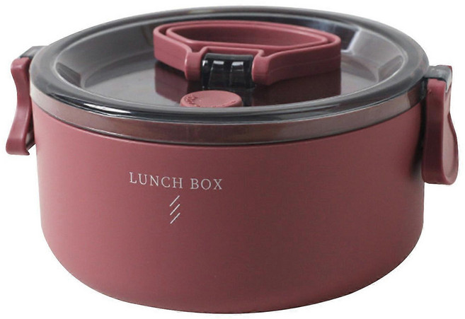 可微波 圓形 單層 便當盒 13.5 x 7.4cm 192g 800ml, 磚紅色, 1個