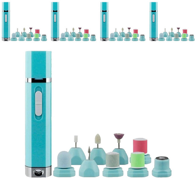 9合1電動磨甲器/電動指甲器/多功能磨腳器電動女款, 5個, 混合色