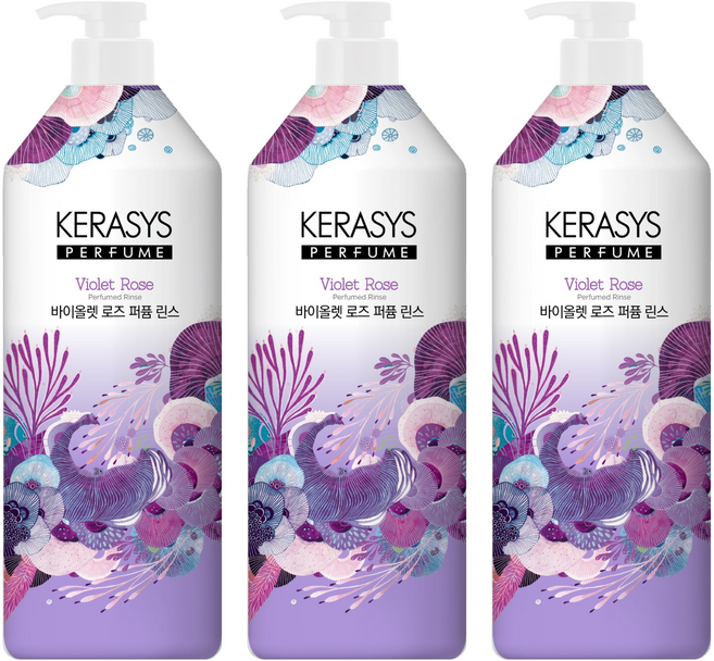 케라시스 퍼퓸 린스 바이올렛 로즈, 1L, 3개
