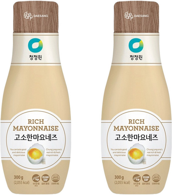 청정원 고소한 마요네즈, 300g, 2개