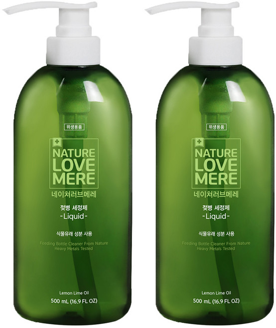 네이쳐러브메레 젖병 세정제 액상형 레몬향, 500ml, 2개