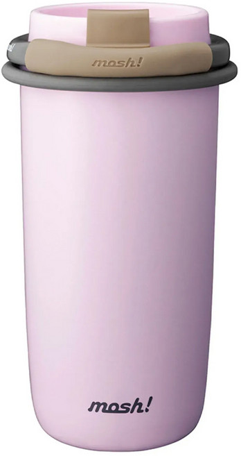 mosh 圈圈吸管杯 480ml, 莓果奶昔 粉紅色, 1個