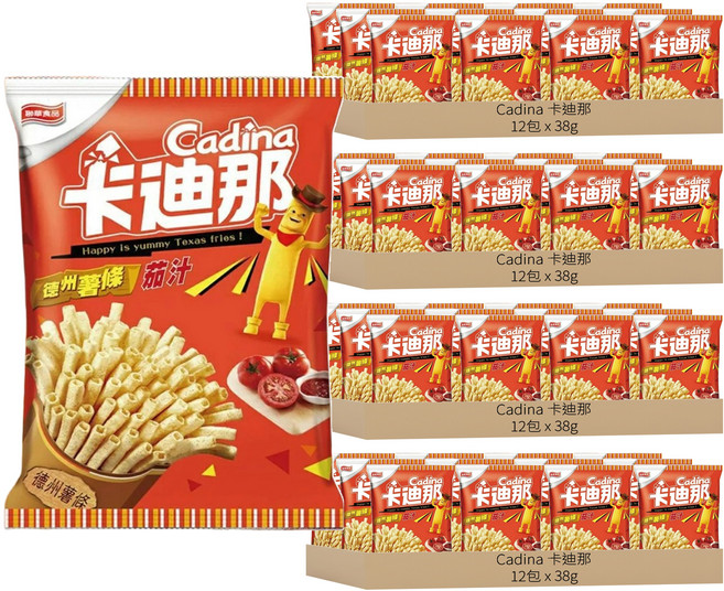Cadina 卡迪那 德州薯條 茄汁口味, 38g, 48包
