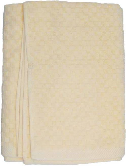 LIFE 來福牌 方格凹凸素色浴巾 74*142CM 470G 100%棉 台灣製, 黃色, 1條