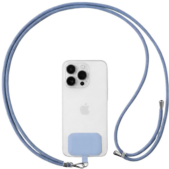 하이퀄 전기종 가능 길이조절 핸드폰 스트랩, 더스티블루, 1개