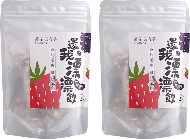 Fruithing 菓茶很有事 無果乾系列 還我漂漂飲 無咖啡因, 2.7g, 12個, 2包