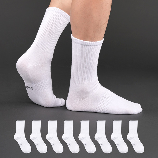 삭피엔스 남성용 데오프리 아치 서포트 논쿠션 스포츠 양말 발냄새 소취 장목 8켤레 세트