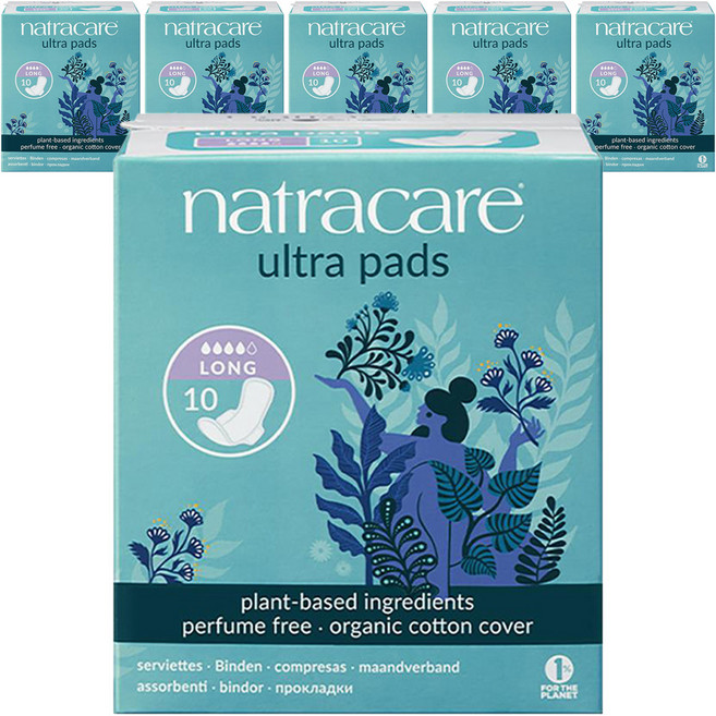 나트라케어 울트라 패드 윙 생리대 날개형, 대형, 10개입, 6개