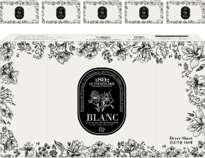 르샤트라1802 오드퍼퓸 드라이시트 블랑 본품, 140개입, 6개