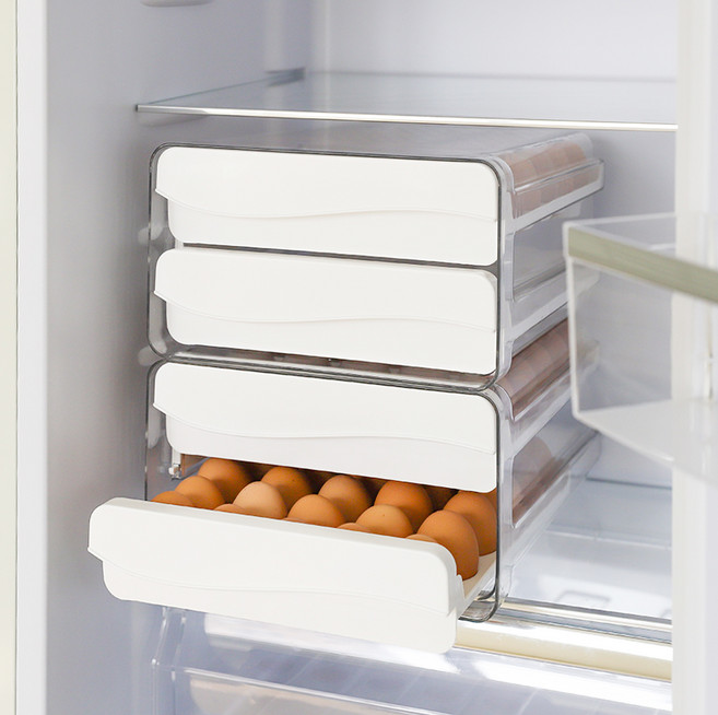 네이쳐리빙 에그쏙 2단 60구 계란 트레이 보관용기, 혼합색상, 1개