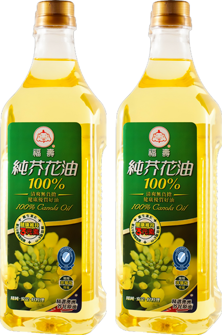 福壽實業 純芥花油, 1L, 2瓶
