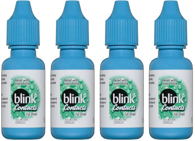 blink 冰藍 高水份隱形眼鏡濕潤液, 10ml, 4瓶