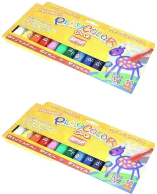 PLayCOLOR 彩色蠟筆 Set 12色 頂級旋轉蠟筆 韓國兒童安全認證, 2盒