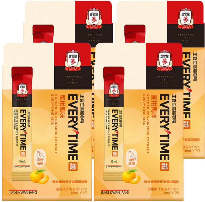正官庄 Everytime 高麗蔘精EVERYTIME纖 10ml, 7條, 4盒