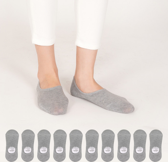 가나양말 남성용 두겹 무지 페이크삭스 덧신 144N 10켤레