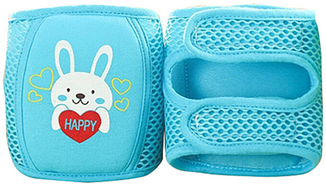 유아 메쉬쿠션 무릎보호대, 블루토끼, 1개