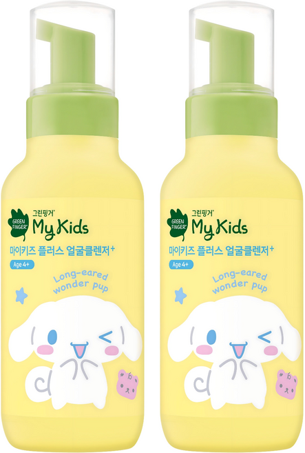 GREEN FINGER 綠手指 My Kids Plus三麗鷗版孩童潔顏慕斯, 2瓶, 200ml