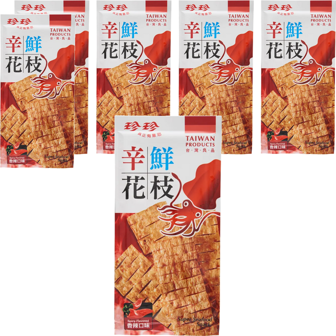 珍珍 辛鮮花枝 香辣口味, 28g, 6包