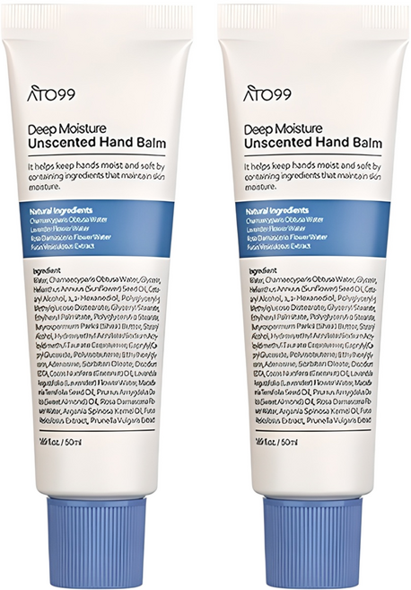 아토99 고보습 핸드 밤 무향, 50ml, 2개