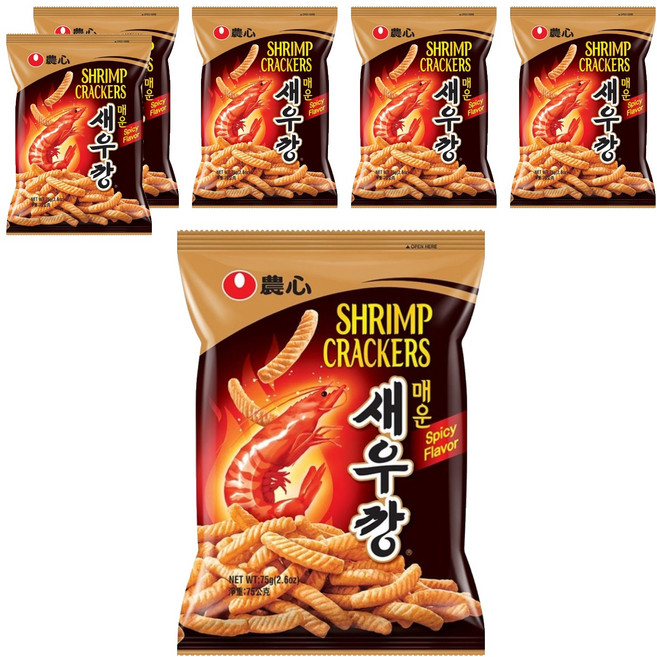 NONGSHIM 農心 蝦味條 辣味, 75g, 6包