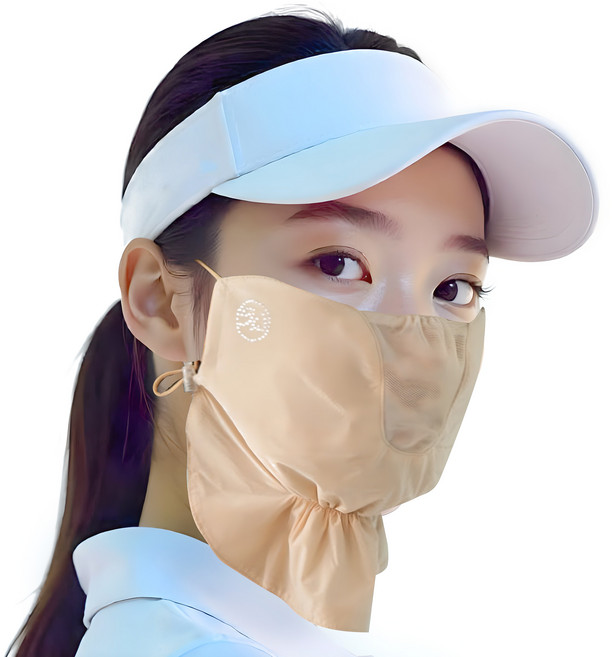 고운골프 C4자외선 차단 마스크, 베이지, 1개