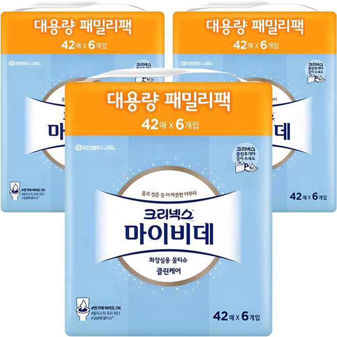 마이비데 클린케어 화장실용 비데티슈 휴대형, 55g, 42매, 18개