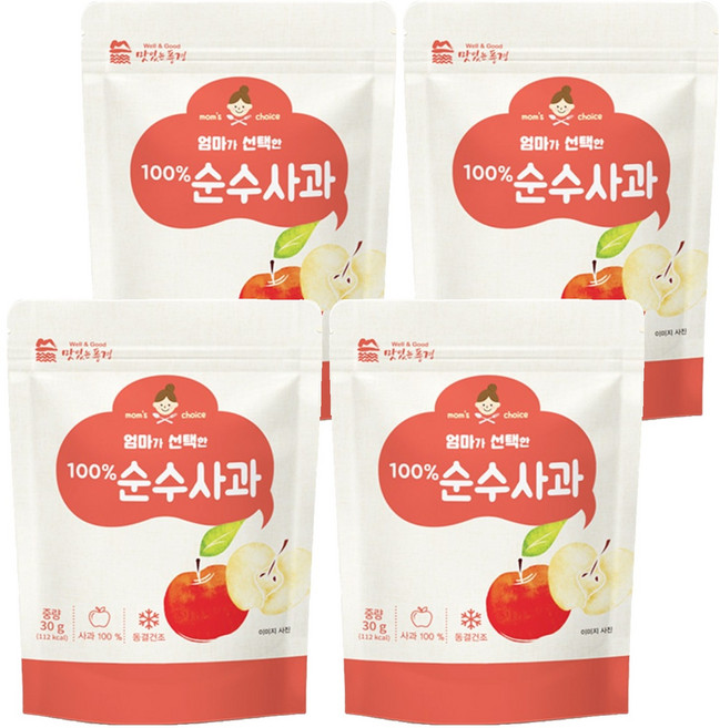맛있는풍경 엄마가 선택한 순수사과, 4개, 30g