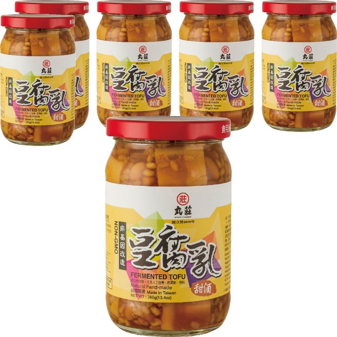 丸莊醬油 甜酒豆腐乳 非基因改造, 380g, 6罐