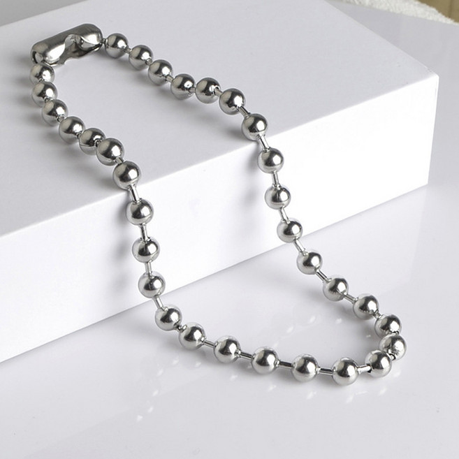 마메 컬러 볼체인 군번줄 키링 연결고리, 실버, 100개