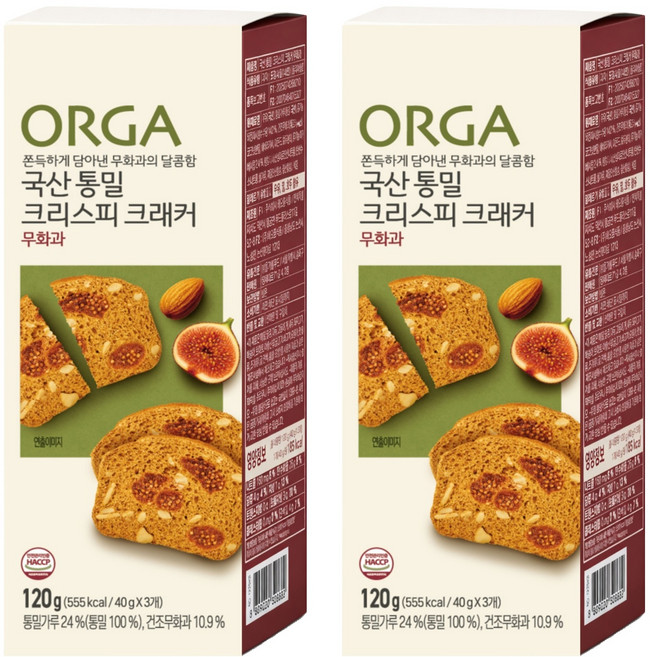 ORGA 全麥穀物脆片 無花果口味, 120g, 2盒