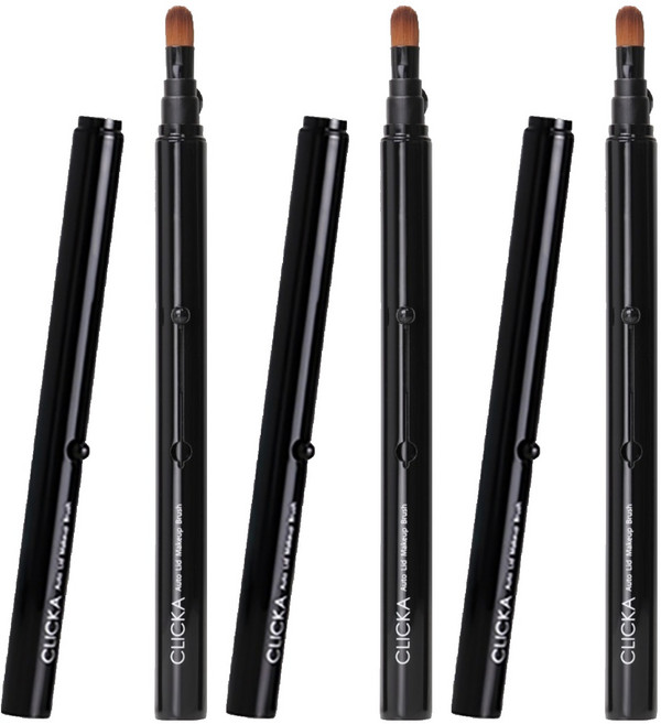 클리카 오토캡 아이섀도우 브러쉬 LM201, 혼합색상, 3개