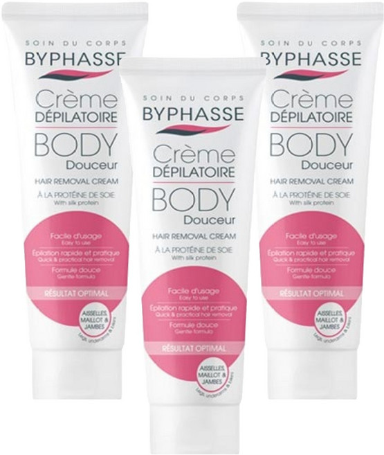 바이빠세 제모 크림 실크프로틴, 125ml, 3개