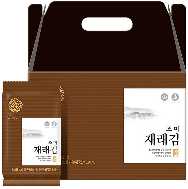 자연나라김 재래 도시락김 5g x 24p, 1세트