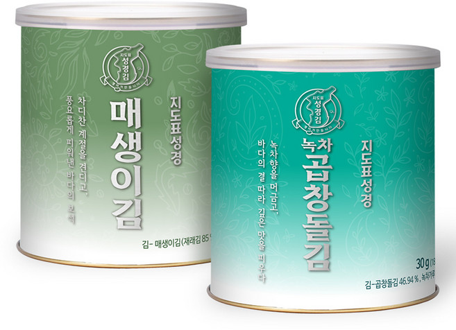 지도표성경 매생이 녹차곱창 캔김 1호 선물세트, 1세트