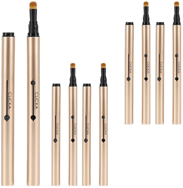클리카 오토캡 메이크업 포인트 섀도우브러쉬 LM302, 5개, 샴페인골드