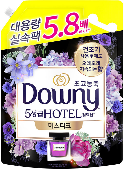 다우니 초고농축 대용량 향수 섬유유연제 미스티크 리필, 4.1L, 1개