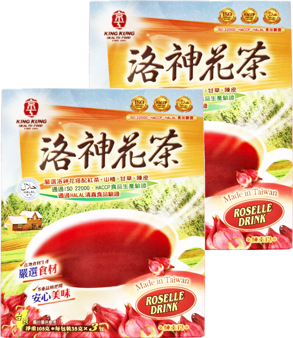 京工 洛神花茶, 35g, 3包, 2盒