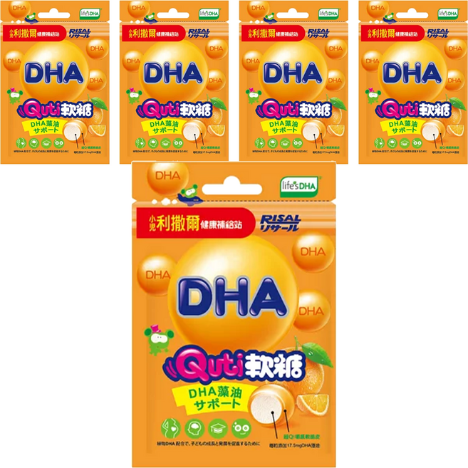 RISAL 小兒利撒爾 Quti 軟糖 富含DHA藻油 口感香甜, 10顆, 25g, 5包