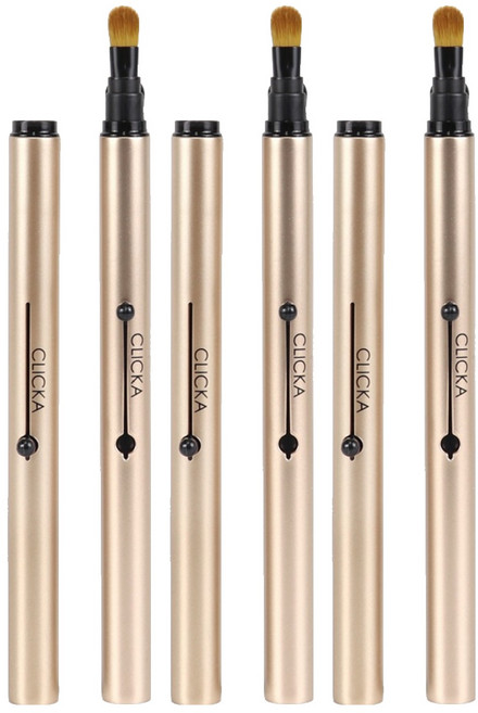 클리카 오토캡 메이크업 아이섀도우브러쉬 LM202, 3개, 샴페인골드