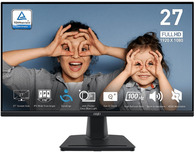 MSI 微星 PRO MP275Q 商用顯示器 27型 2K 100Hz HDMI DP 喇叭 IPS, 27吋, 1個